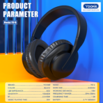 YOOKIE-YB16 Dual-mode Bluetooth V5.3+EDR Ultra-low power consumption ANC HEADPHONE for Home Office/Online Class/Phone - Image 7
